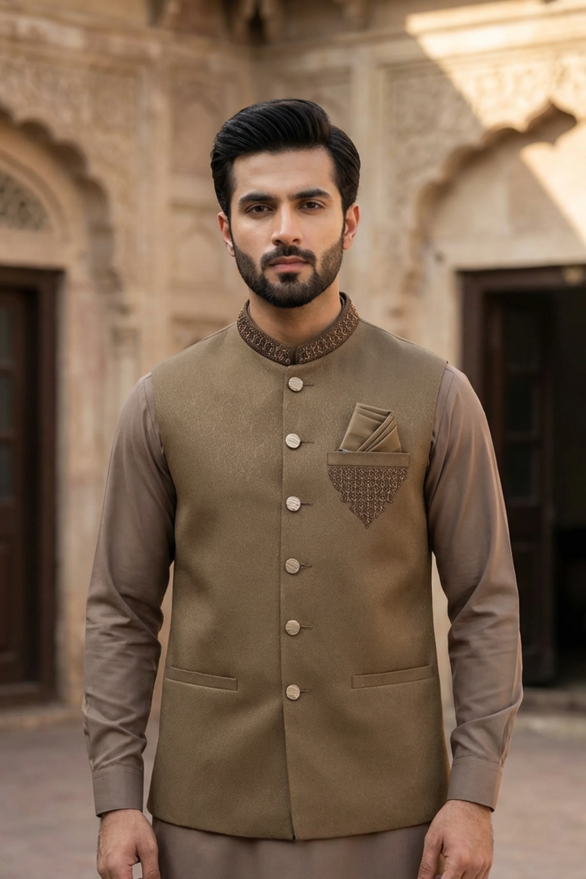 Motif Men's Waistcoat-2978 - Image 4