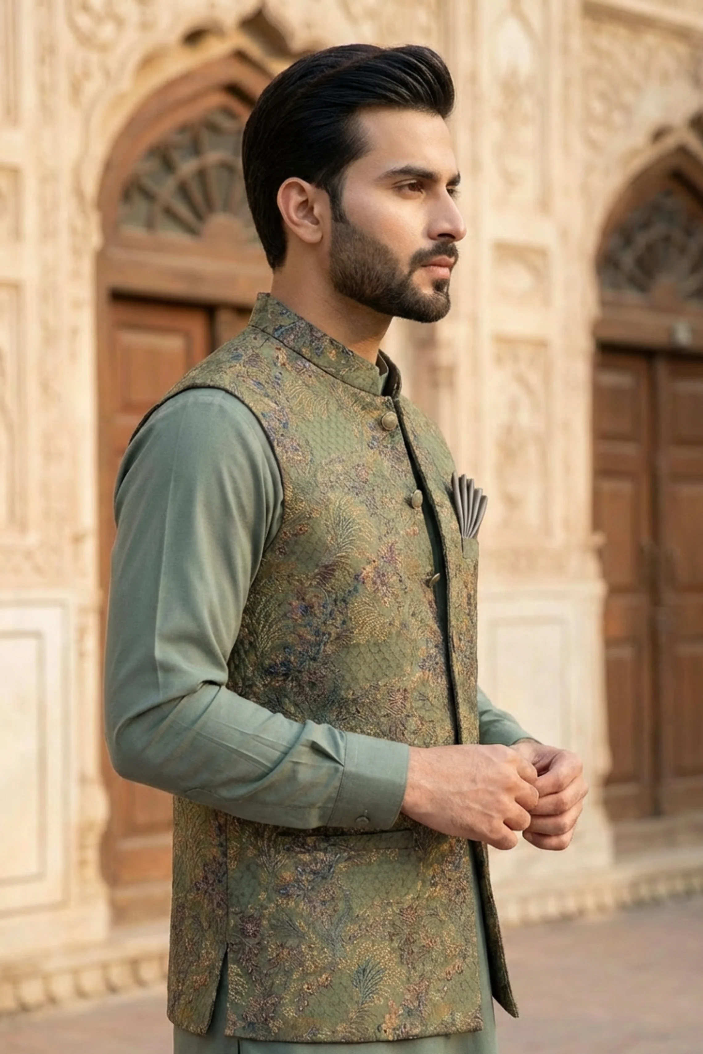 Motif Men's Waistcoat-3064 - Image 3