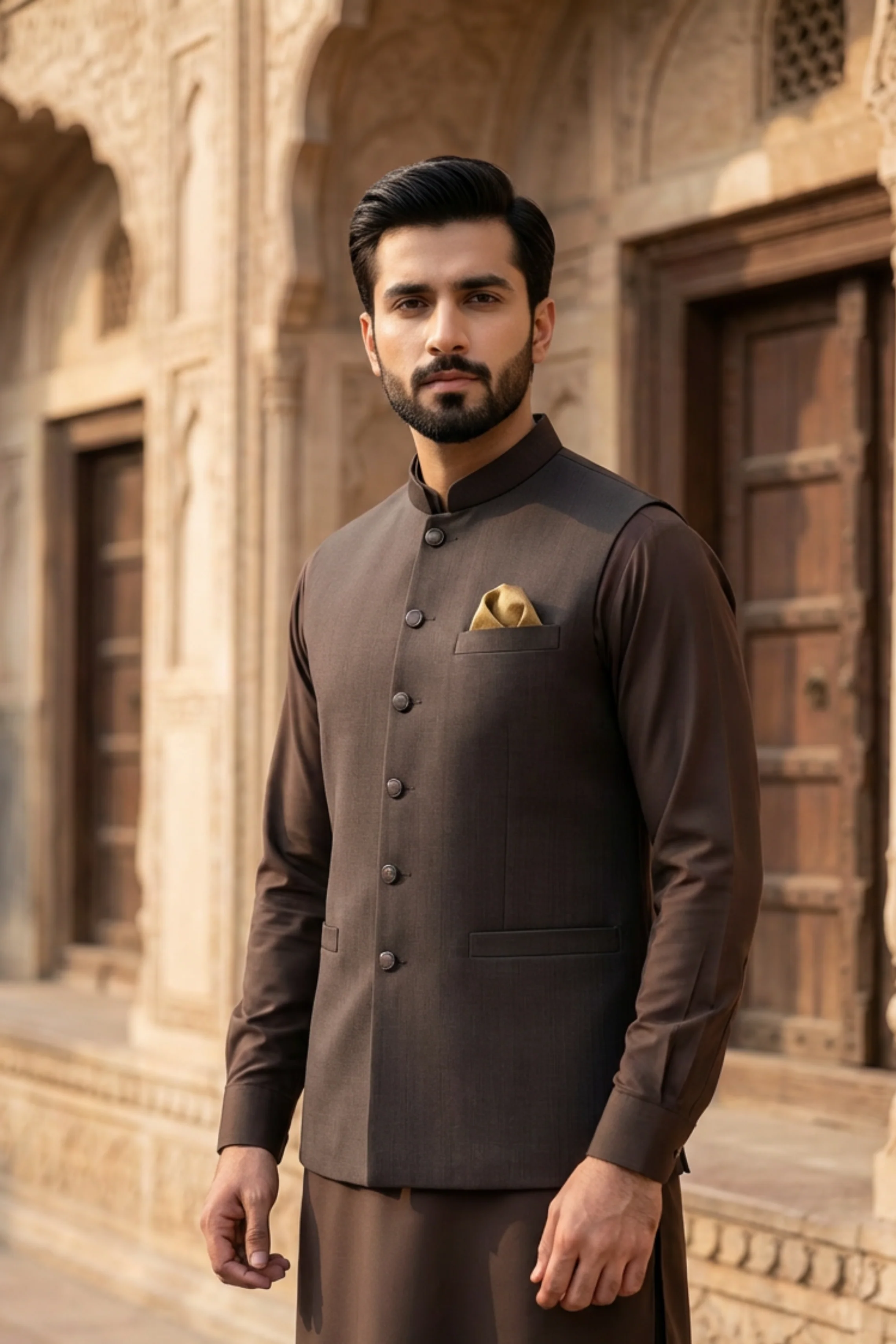 Motif Men's Waistcoat-8061 - Image 3
