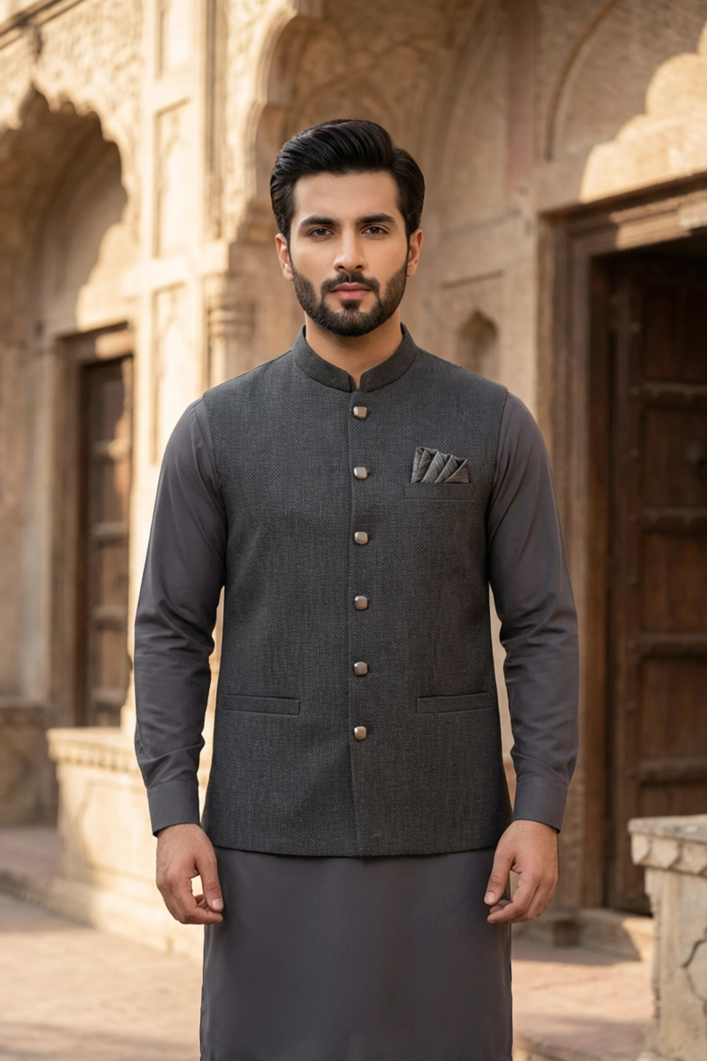 Motif Men's Waistcoat-8068