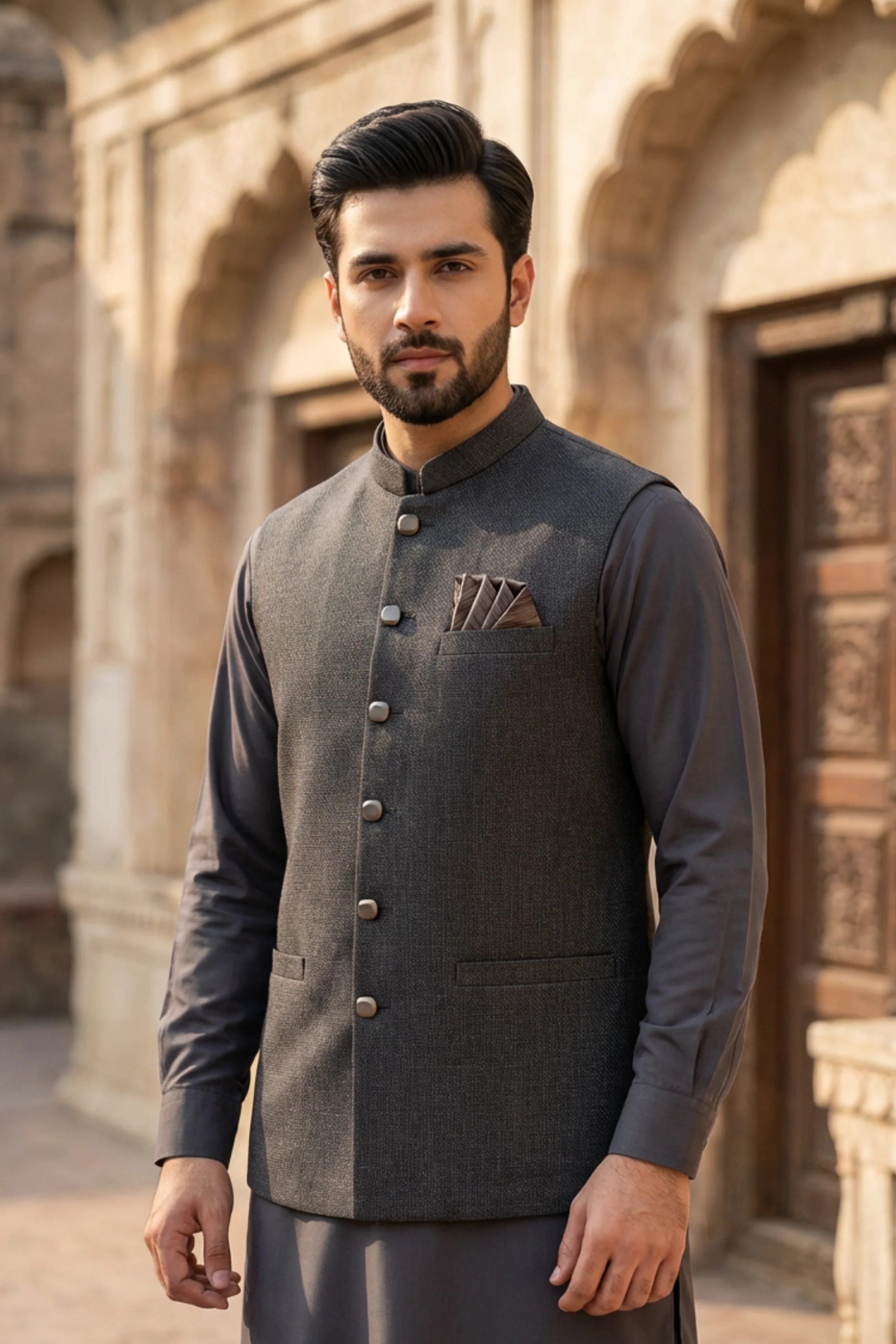 Motif Men's Waistcoat-8068 - Image 2
