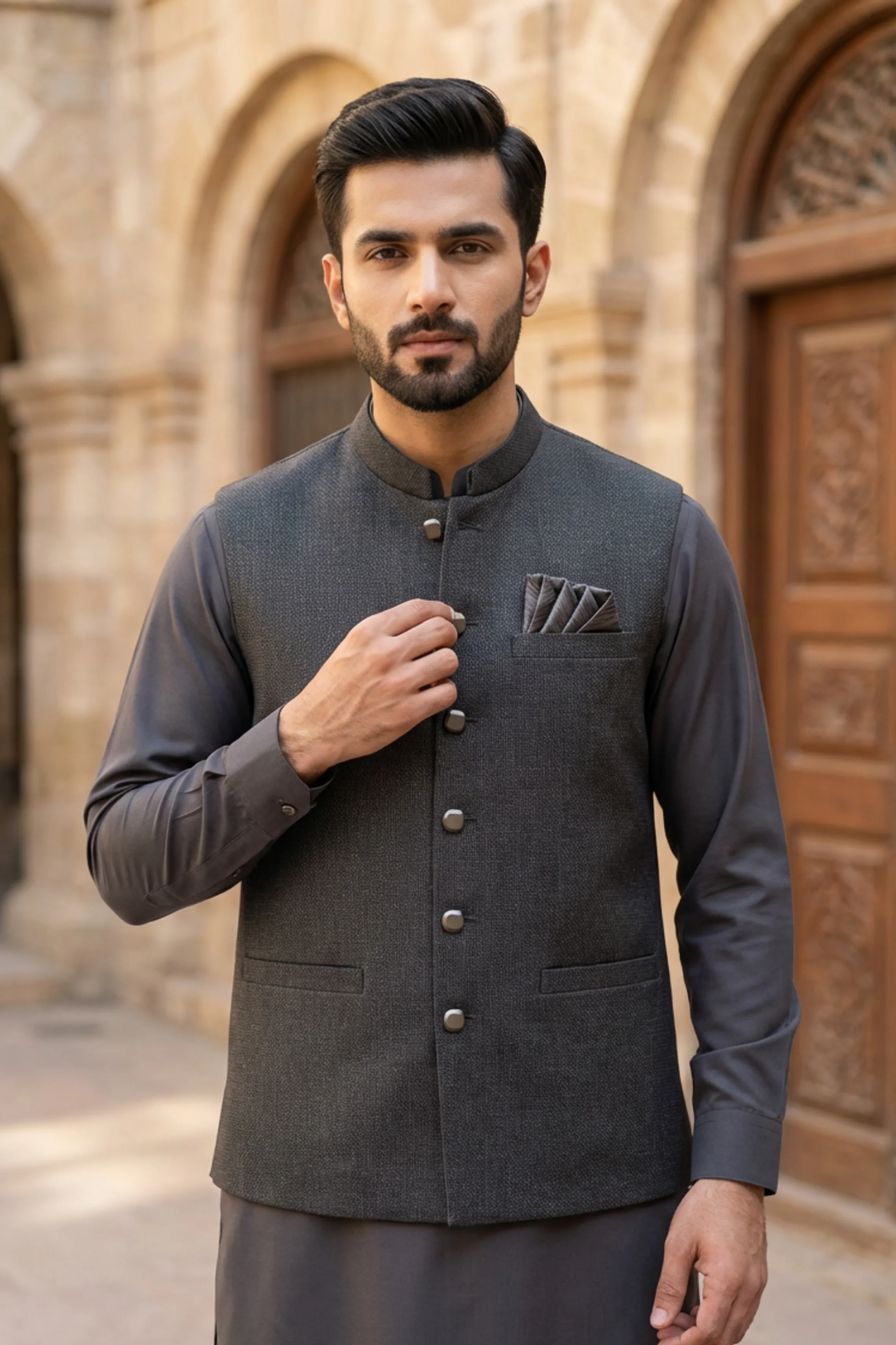 Motif Men's Waistcoat-8068 - Image 3