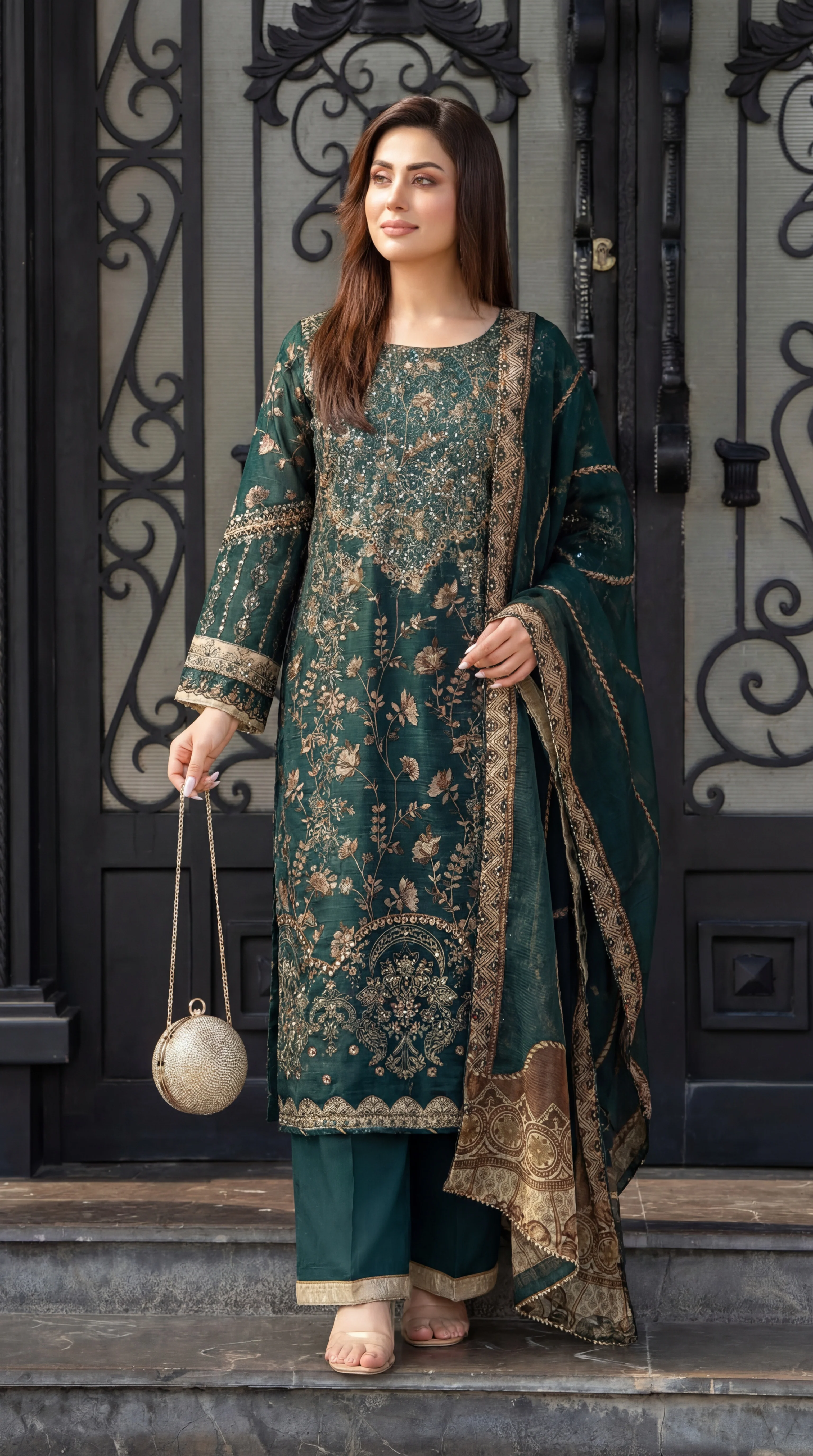 Motif Munar Embridered Suit-3987