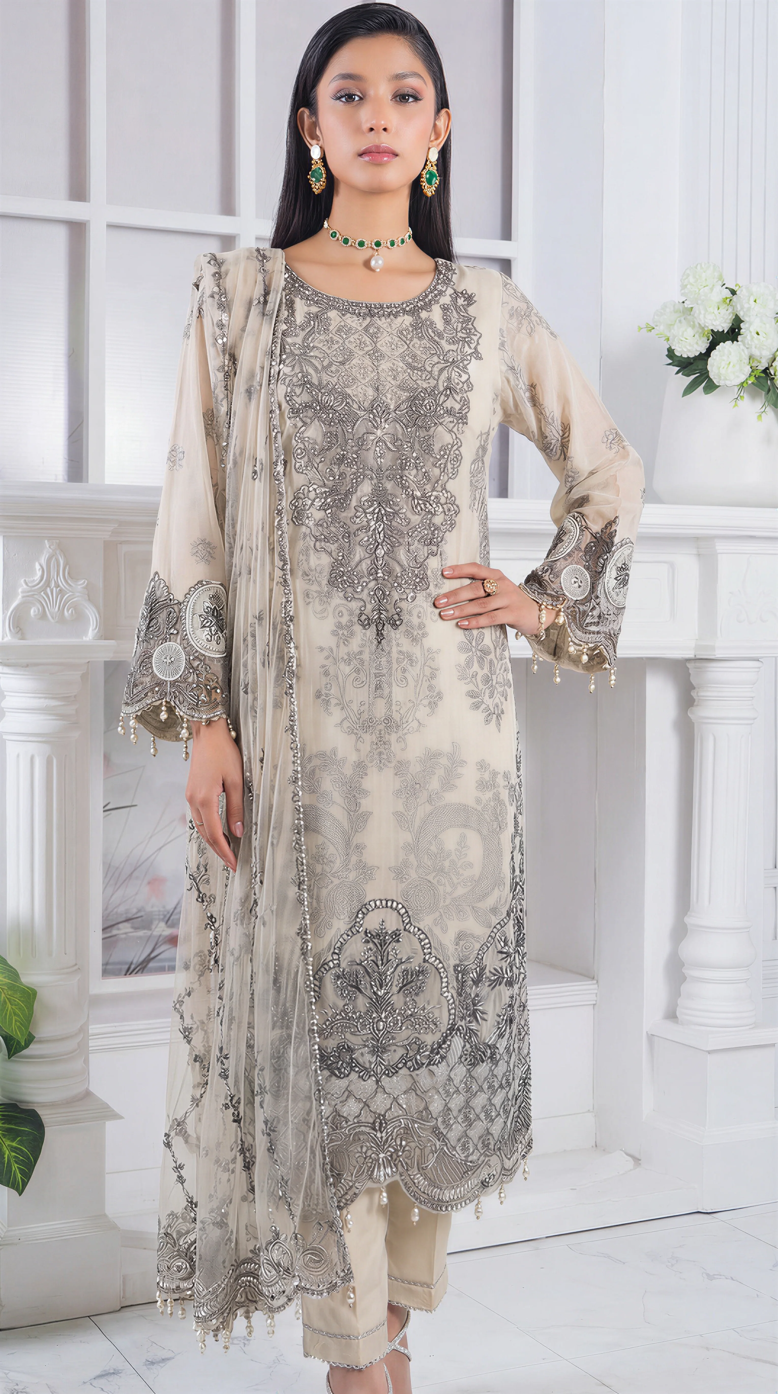 Motif Jacquard Embroidered suit-3992 - Image 2