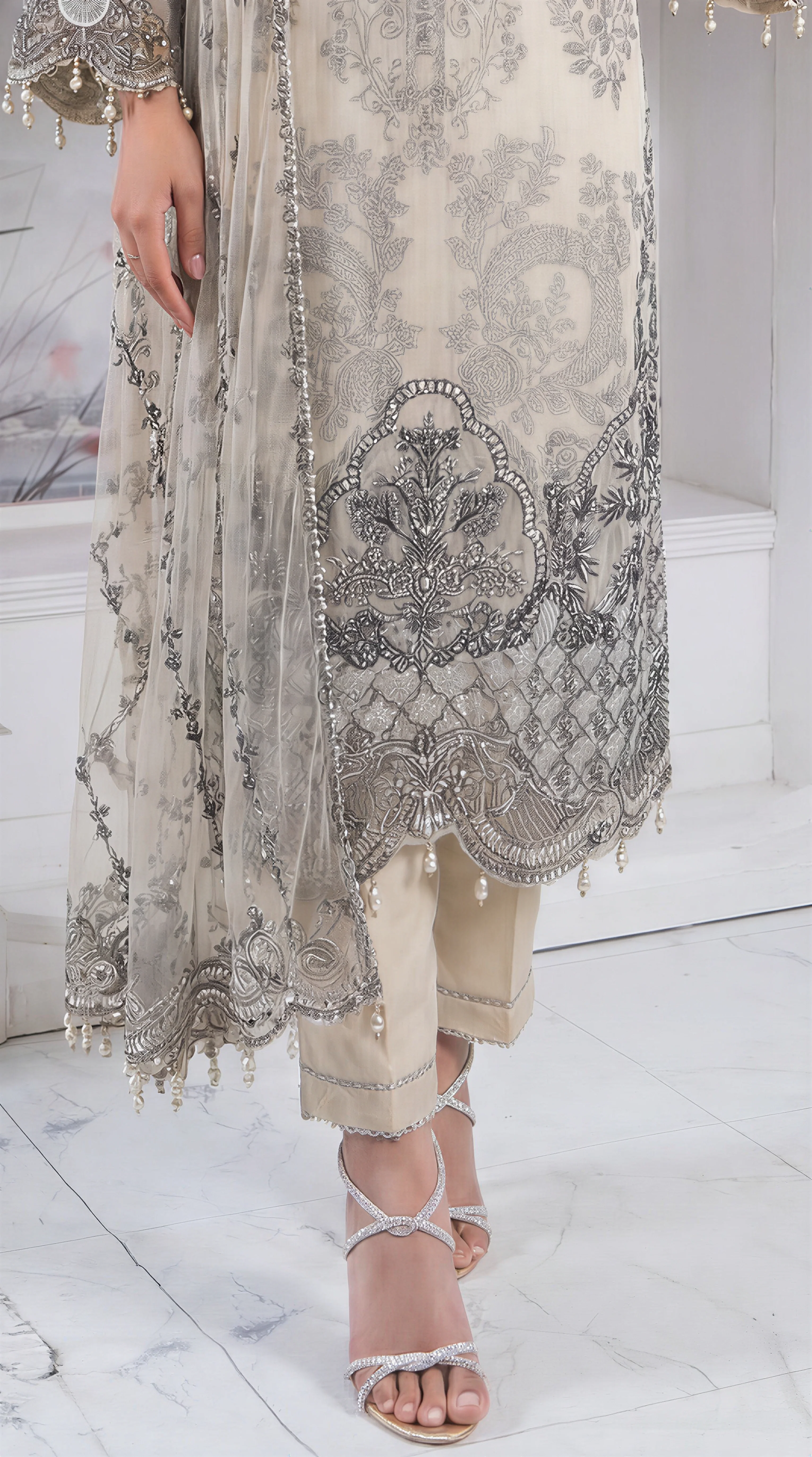 Motif Jacquard Embroidered suit-3992 - Image 5