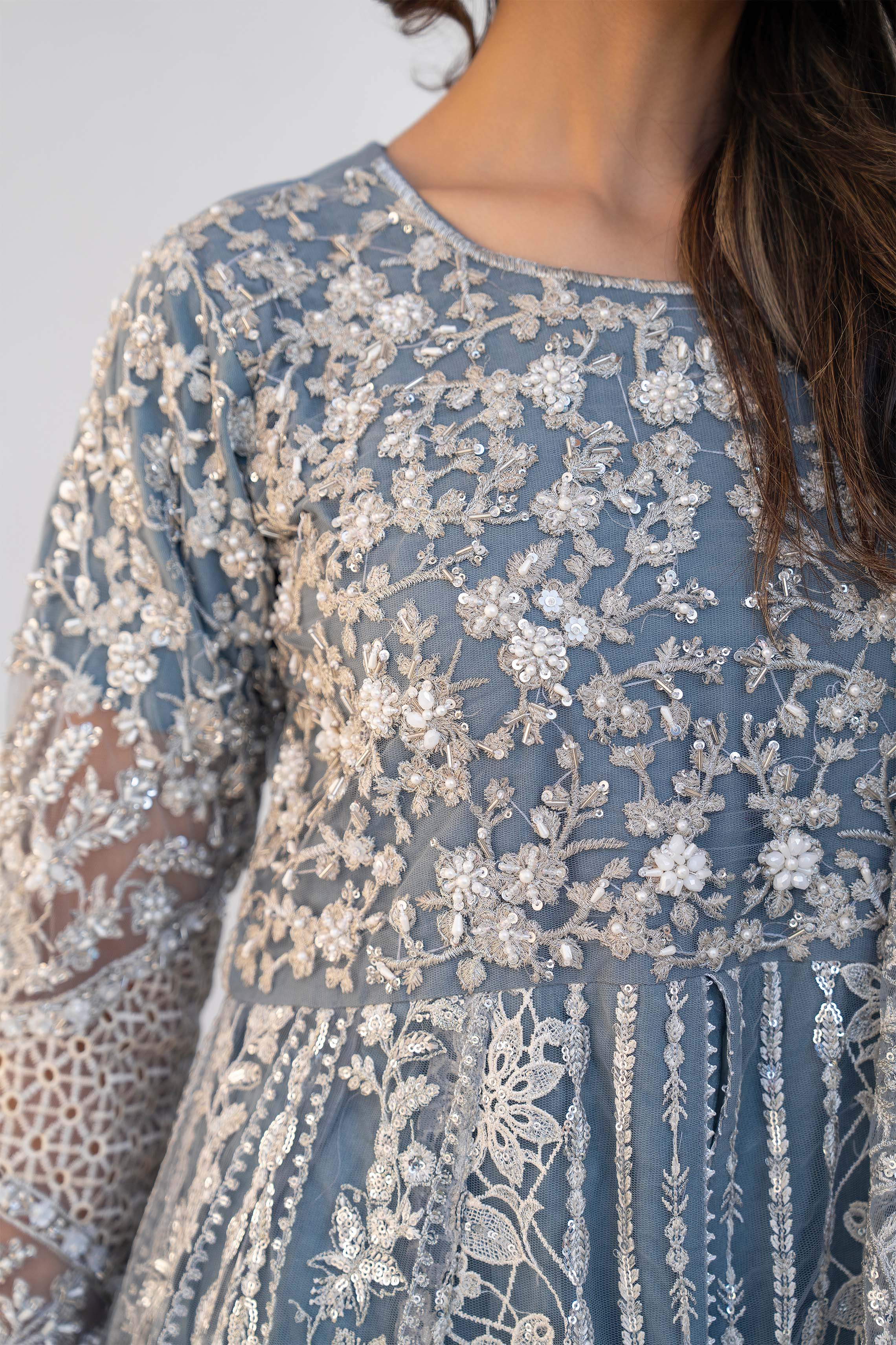 Motif Net Embroidered Suit-327 - Image 2