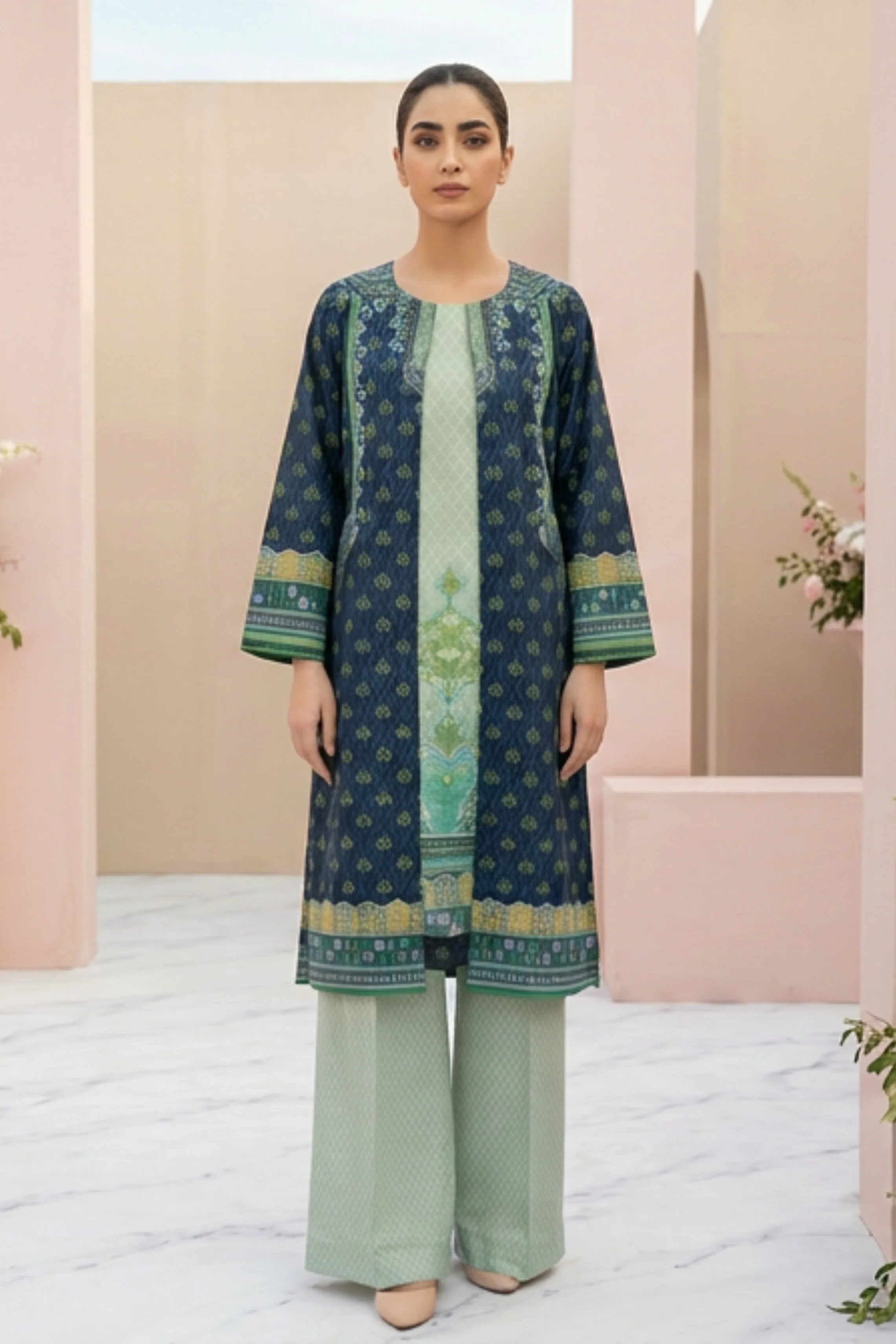 Motif Printed Cambric Suit-006 - Image 2