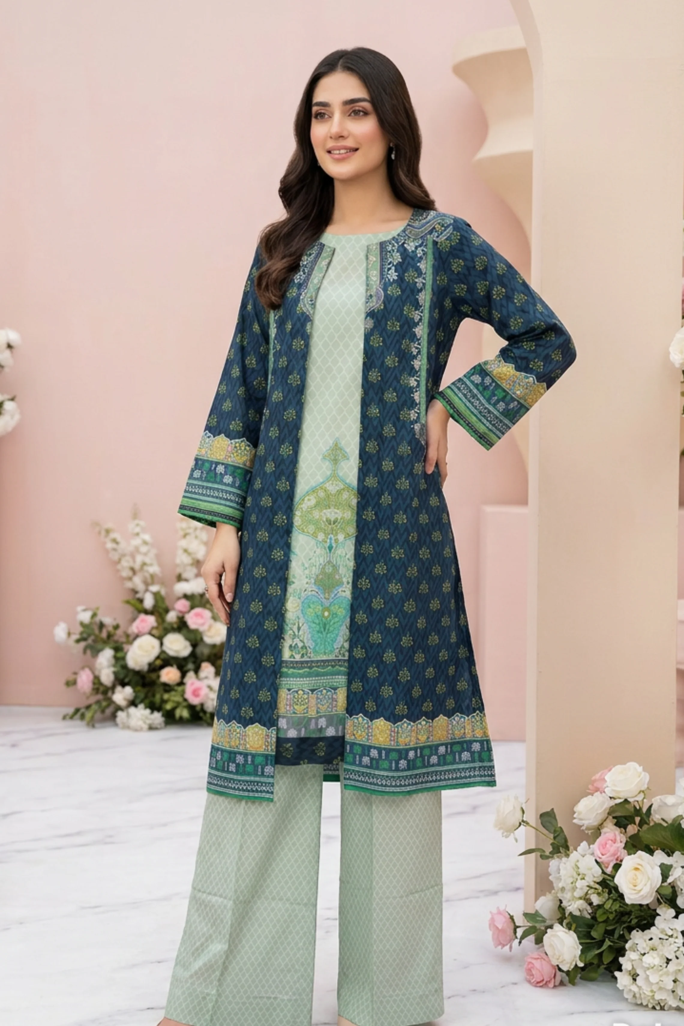 Motif Printed Cambric Suit-006 - Image 6