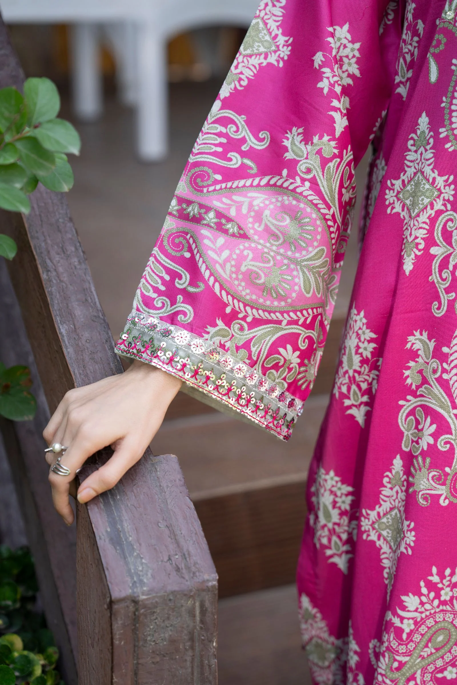 Motif Printed Cambric Suit-041 - Image 3