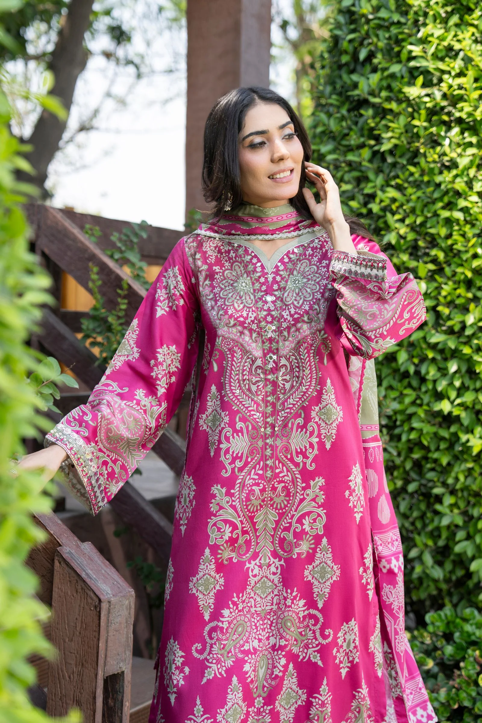Motif Printed Cambric Suit-041 - Image 6