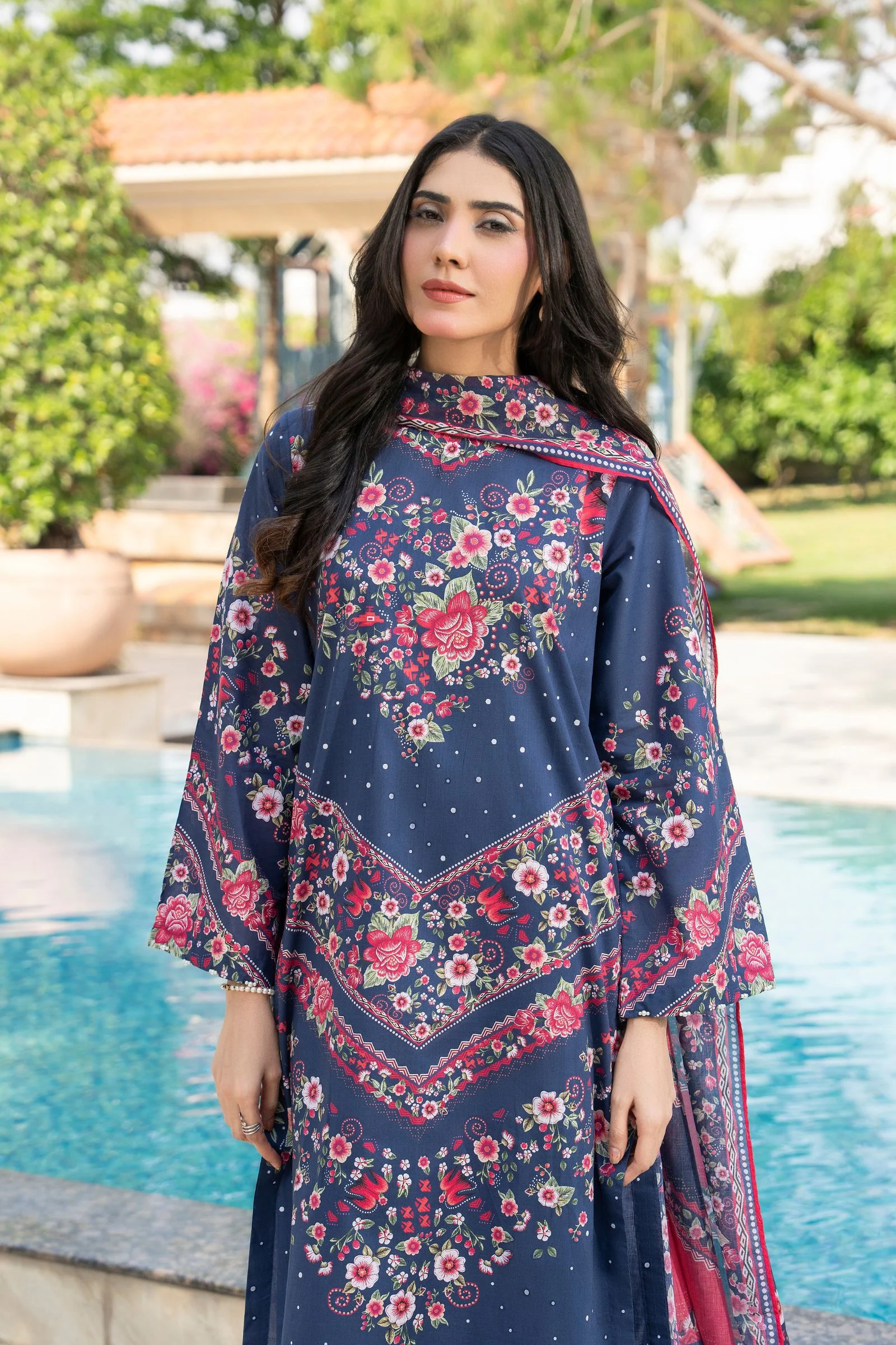 Motif Printed Lawn Suit-016 - Image 5