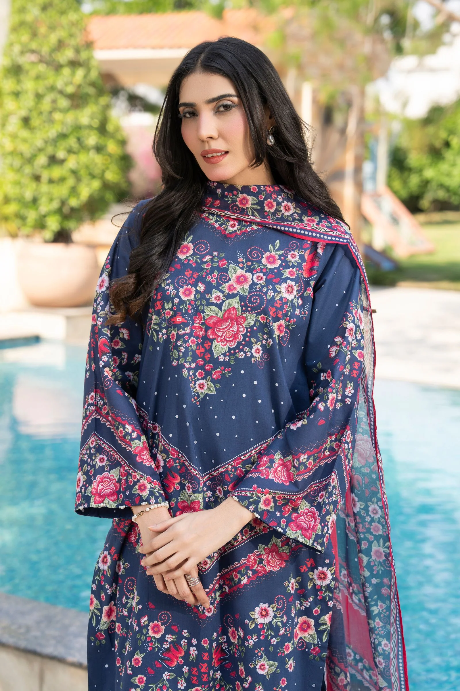 Motif Printed Lawn Suit-016 - Image 6