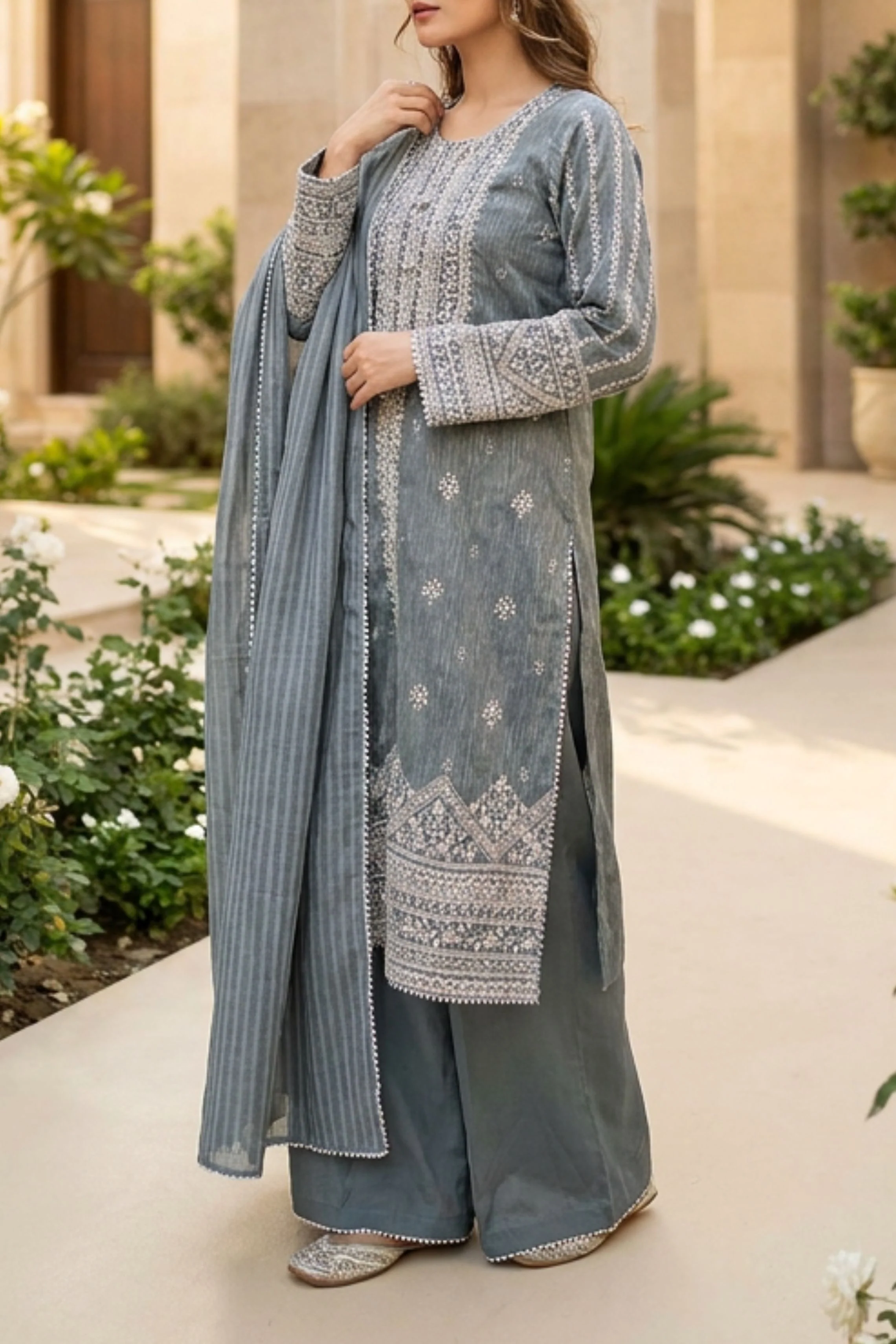 Motif Printed Munar Suit-4104 - Image 2