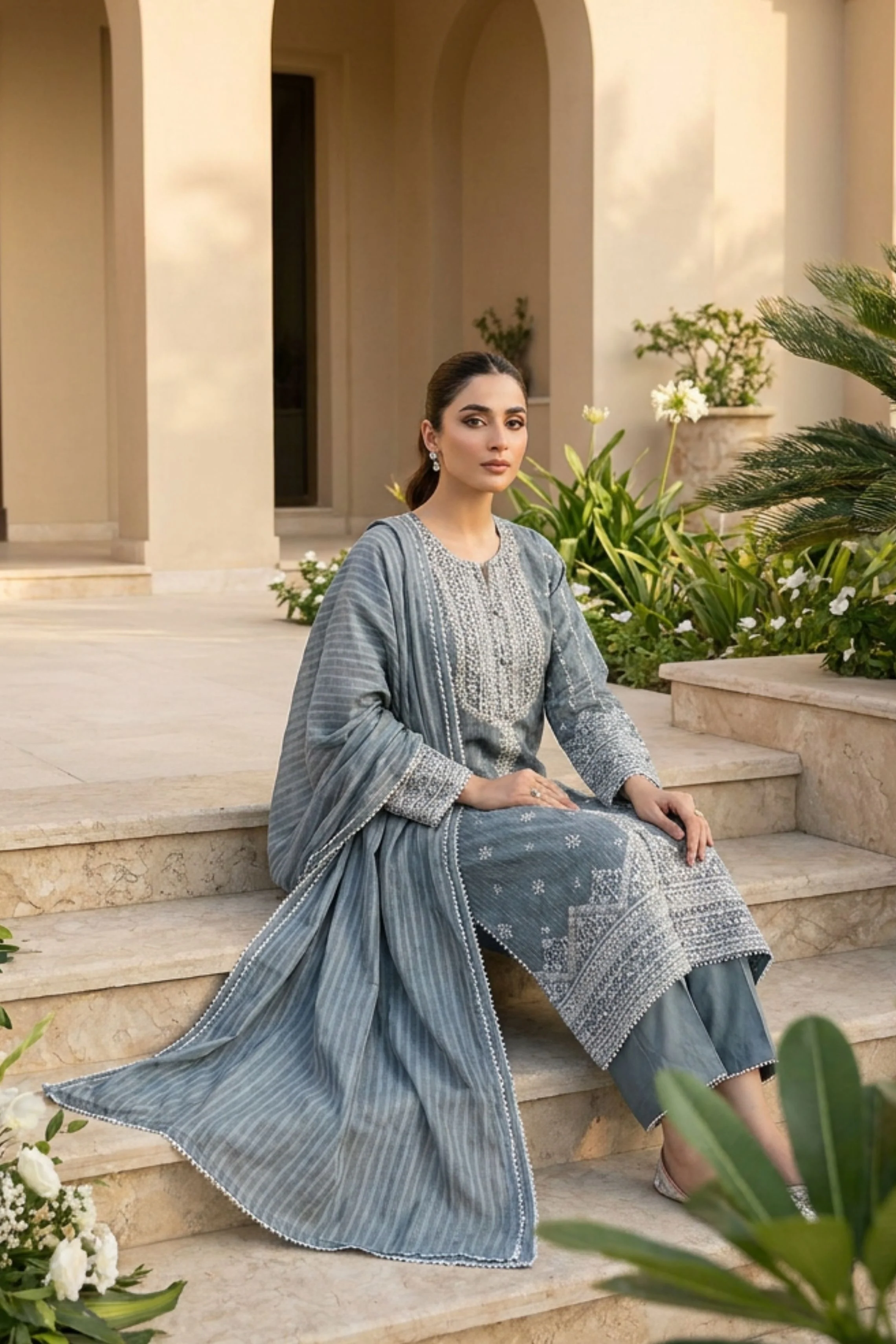 Motif Printed Munar Suit-4104 - Image 3