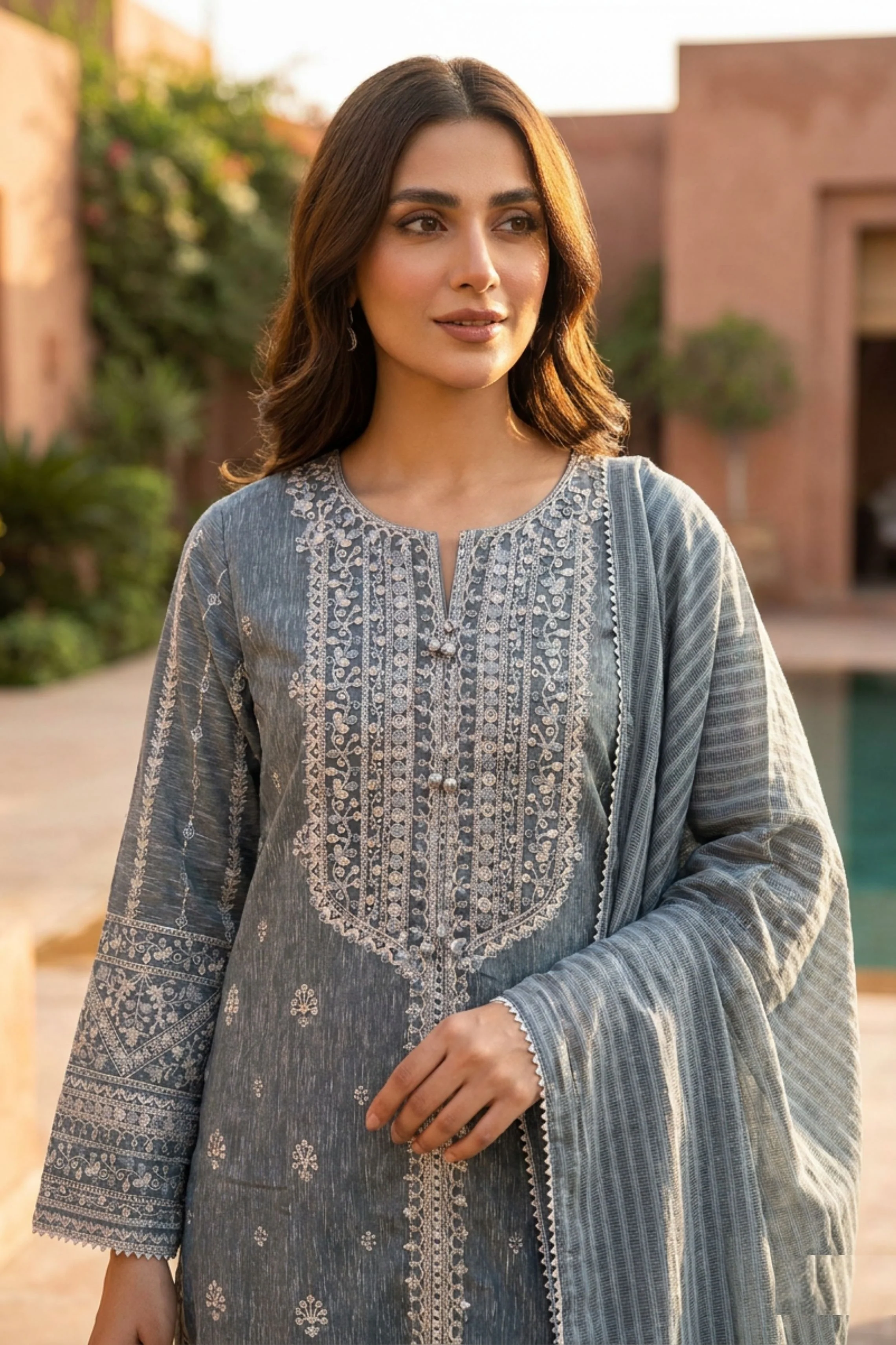 Motif Printed Munar Suit-4104 - Image 4