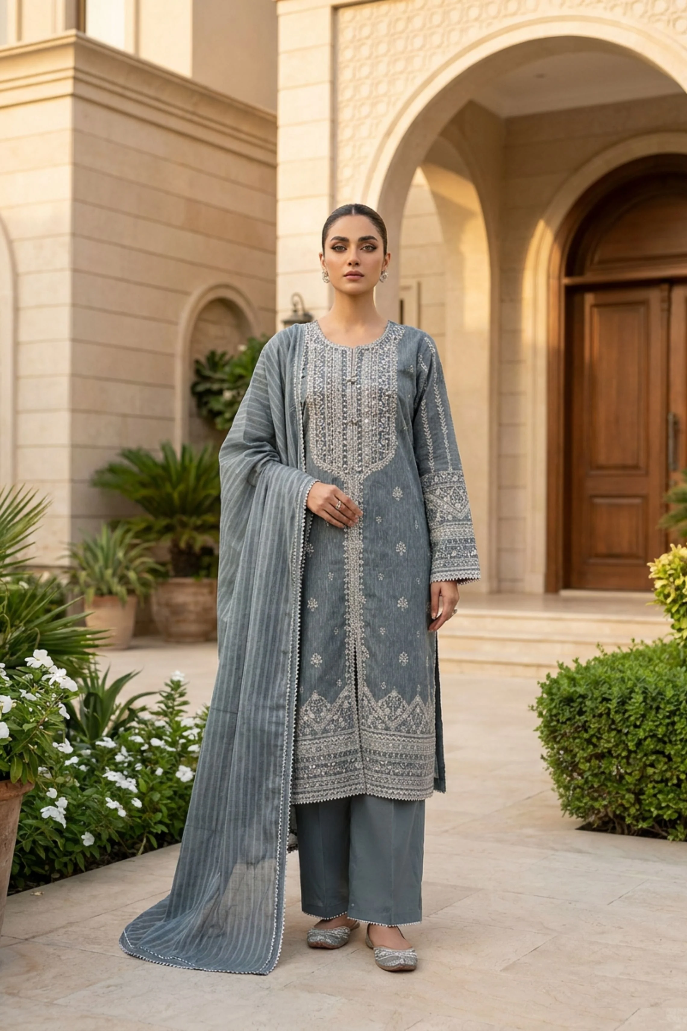 Motif Printed Munar Suit-4104 - Image 5