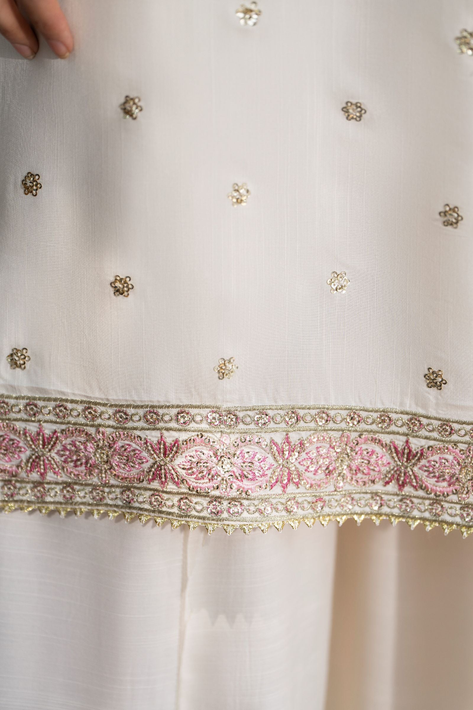 Motif Raw Silk Embroidered Suit-4095 - Image 4