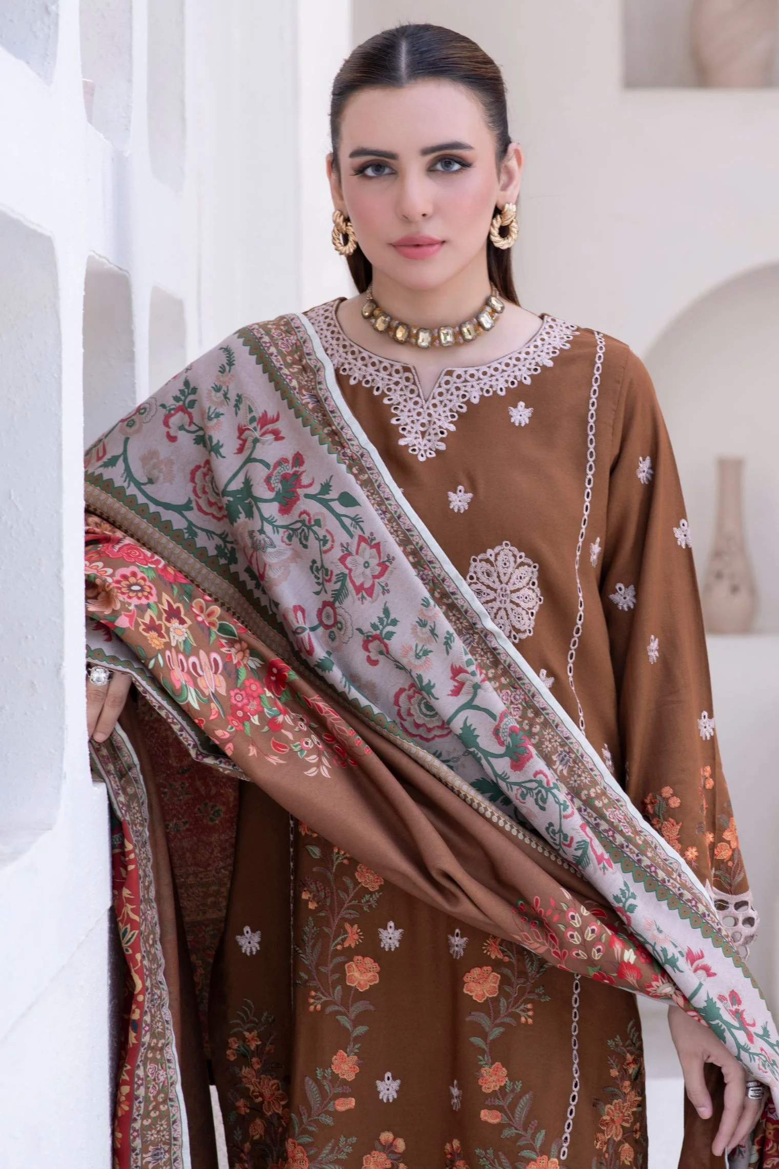 Motif Silk Karandi Embroidered Suit-056 - Image 5