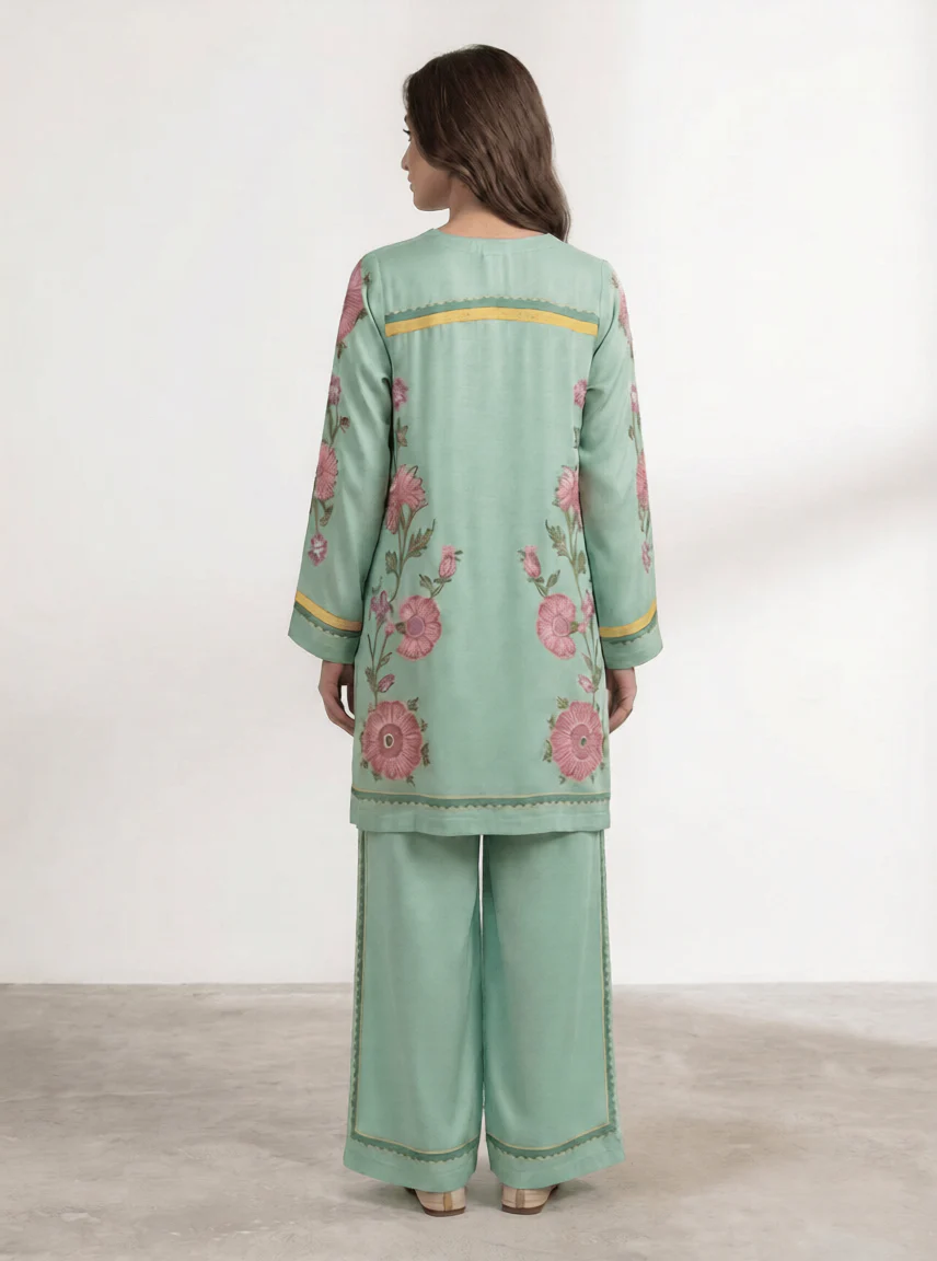Motif Silk Printed Co-ord Set-063 - Image 4