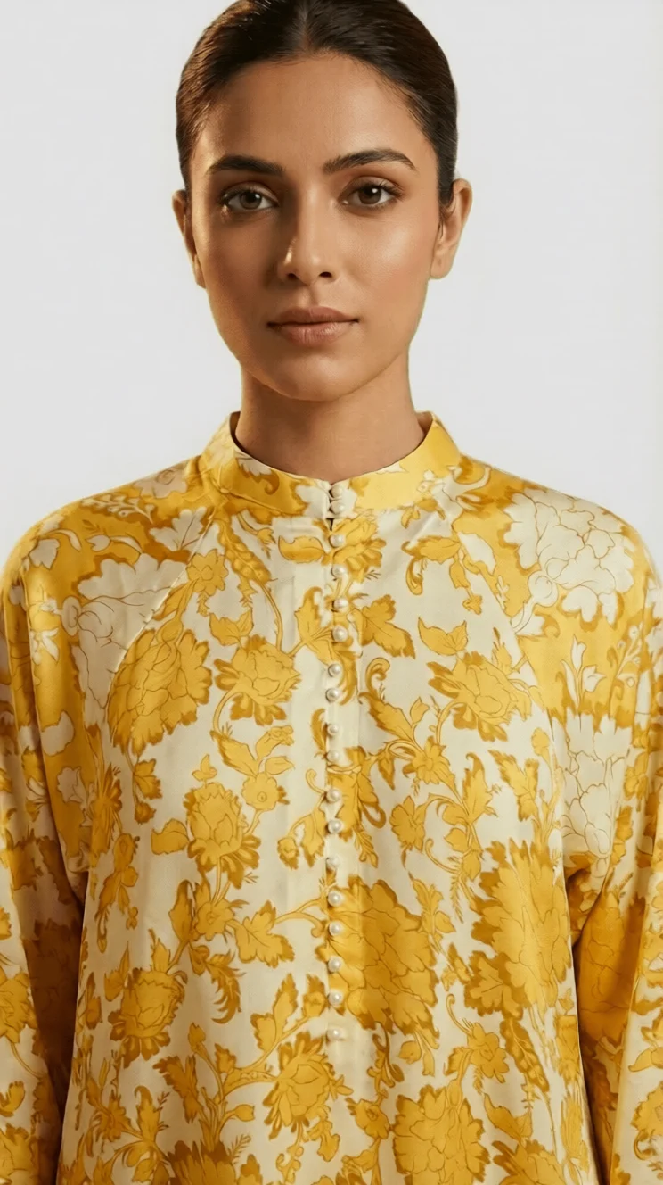 Motif Silk Printed Co-ord Set-069 - Image 2