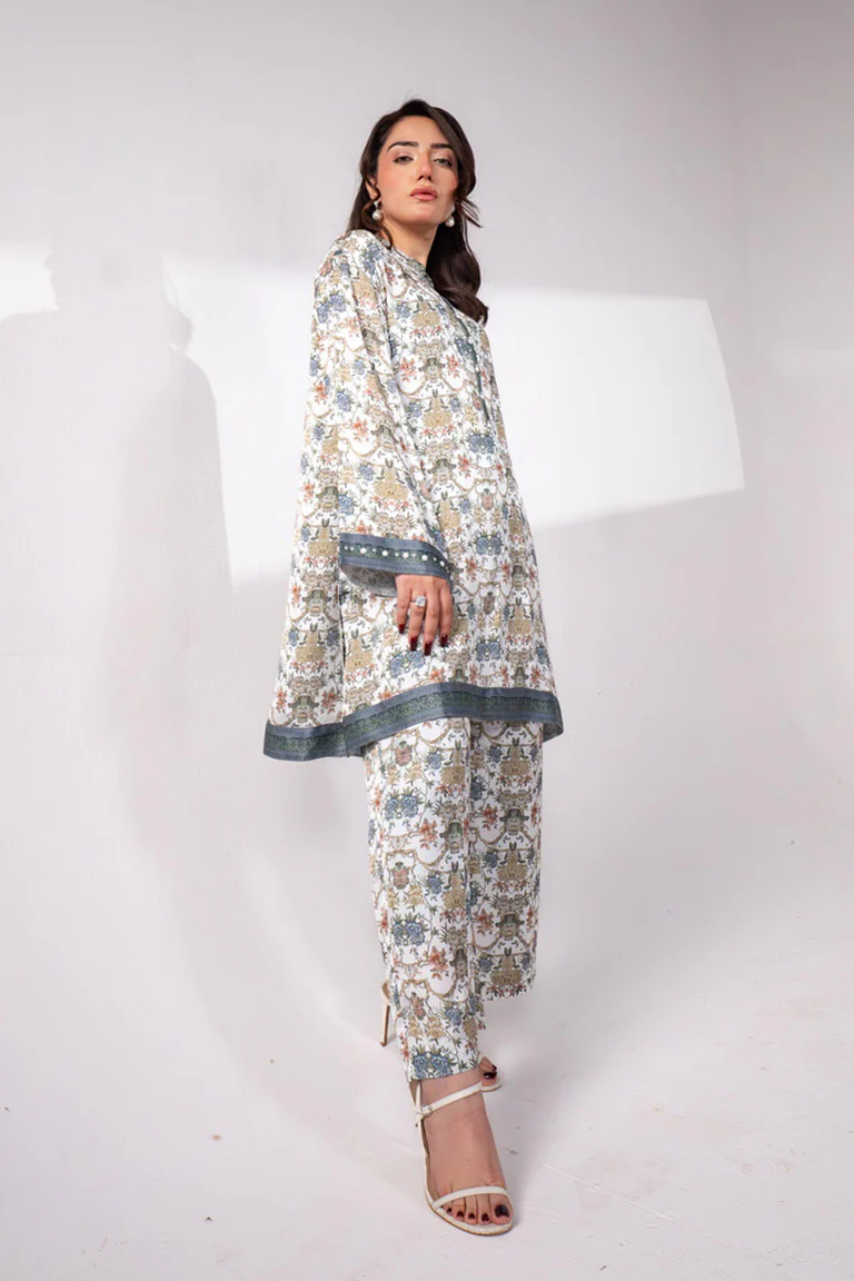 Motif Silk Printed Co-ord Set-3967 - Image 5