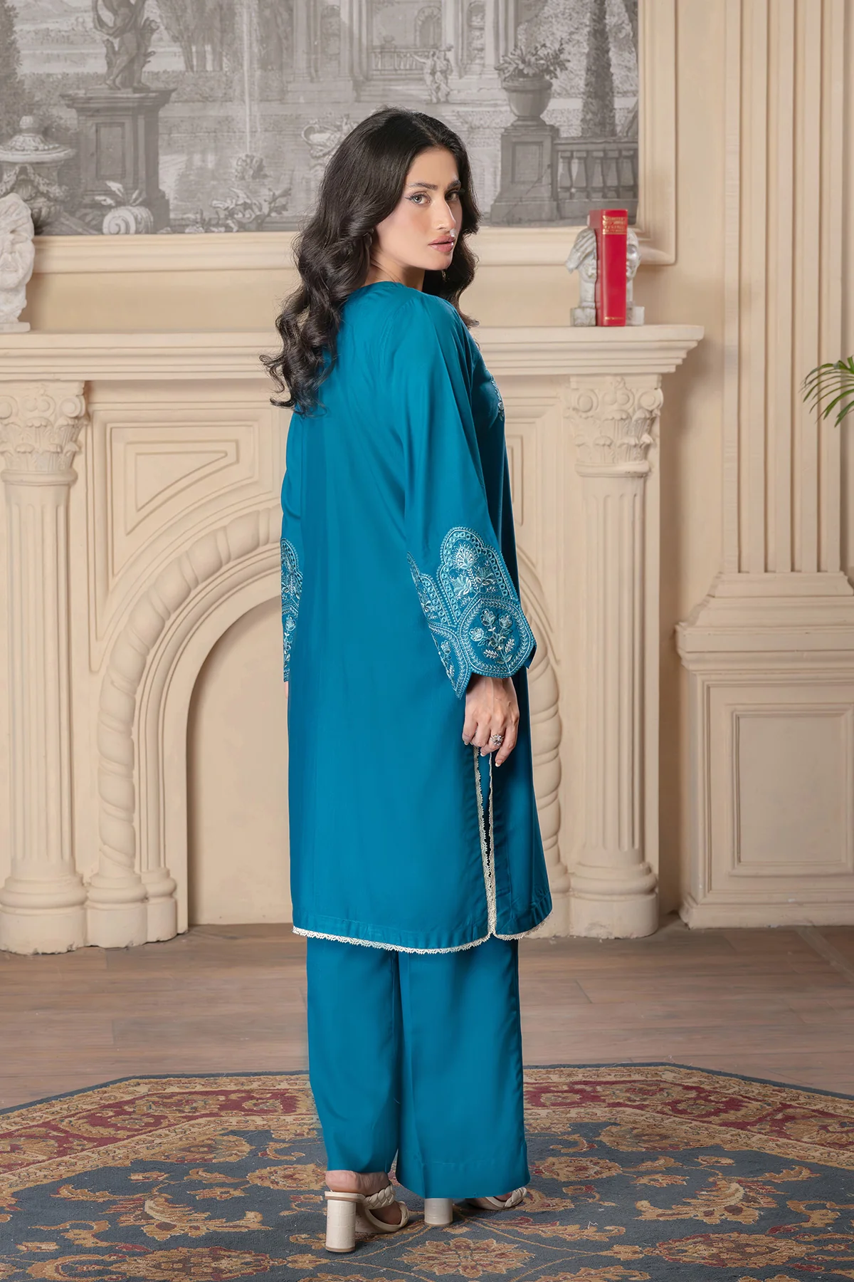 Motif Slub Linen Co-ord Set-048 - Image 4