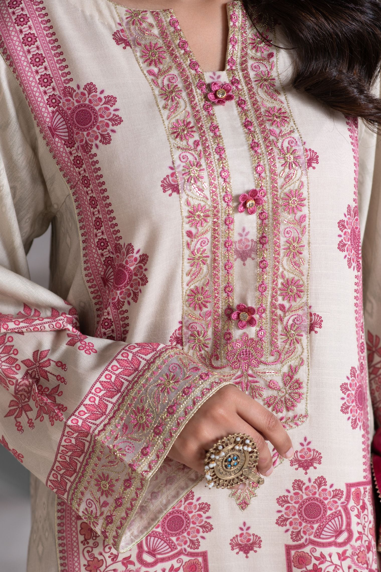 Motif Viscose Printed Suit-043 - Image 3