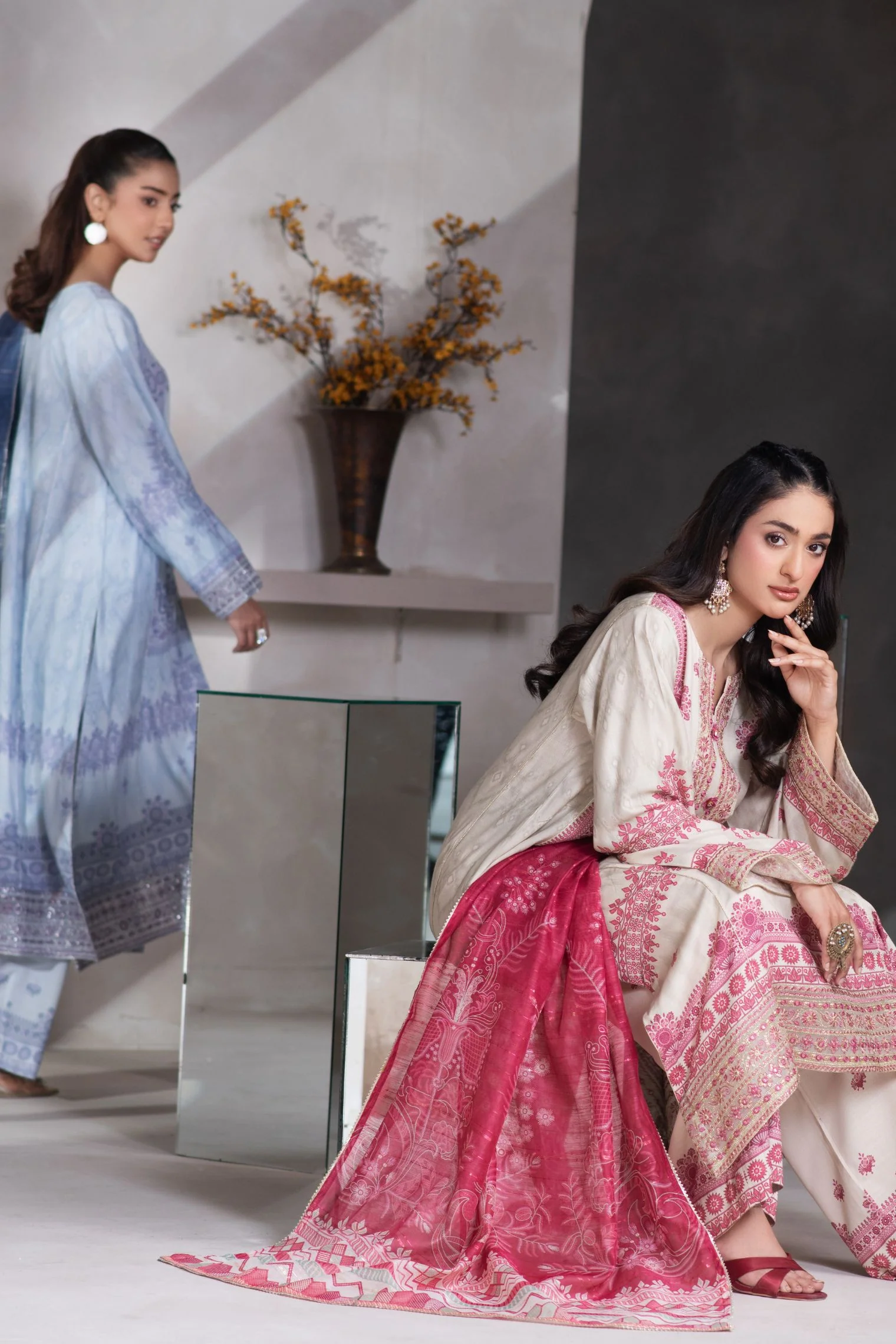 Motif Viscose Printed Suit-043 - Image 7