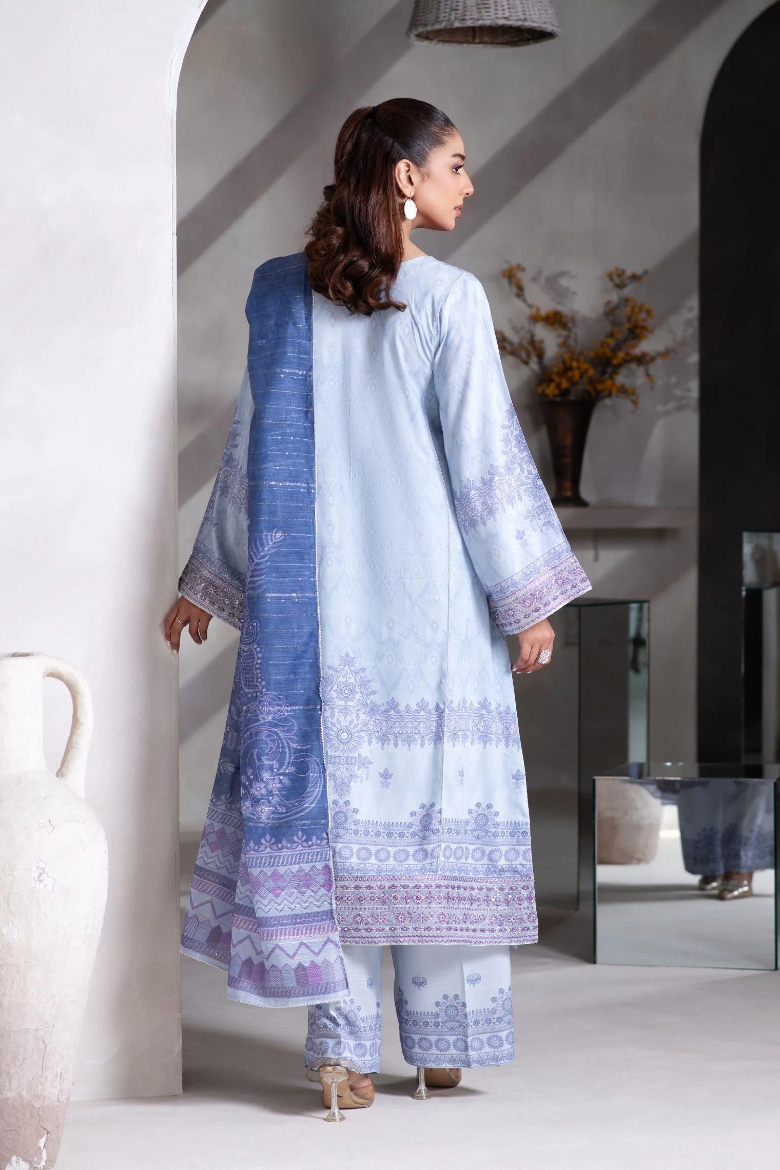 Motif Viscose Printed Suit-043 - Image 9