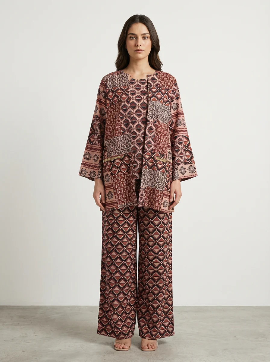 Motif Printed Co-ord Set-011