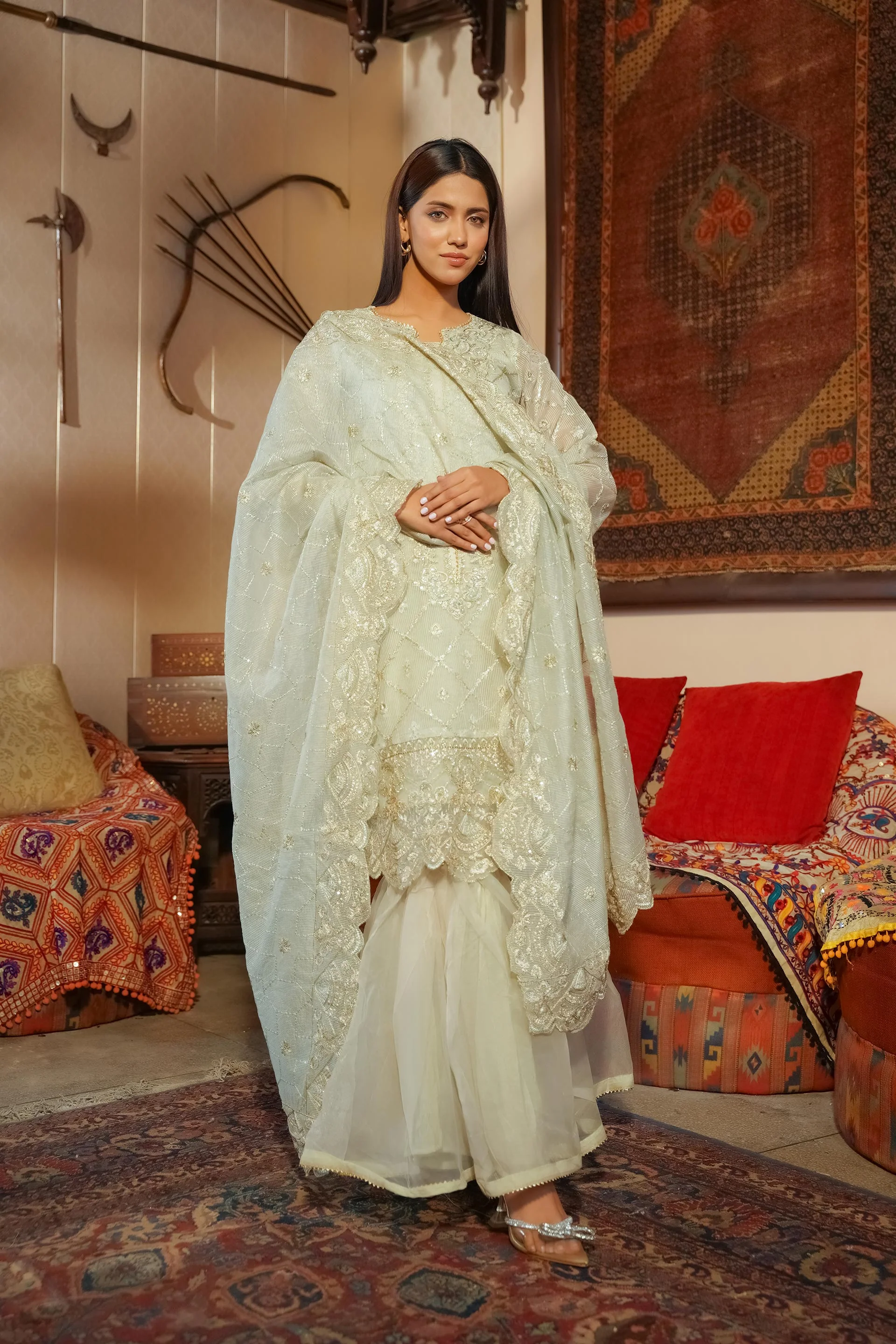 Motif Tilla and sequence Embroidered Suit-3403 - Image 6