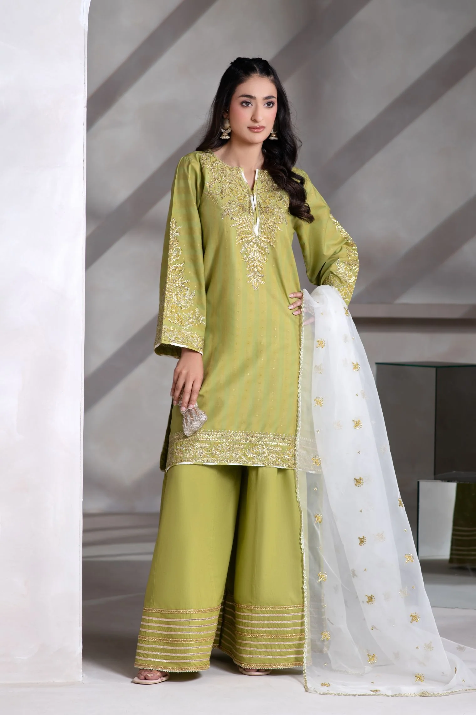 Motif Tilla Brosha Embroidered Suit-222 - Image 2