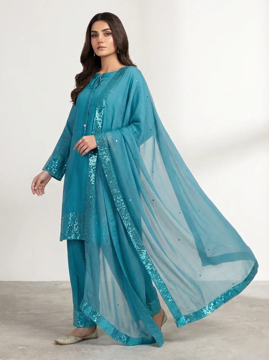 Motif Tusser Silk 3Pc suit-003