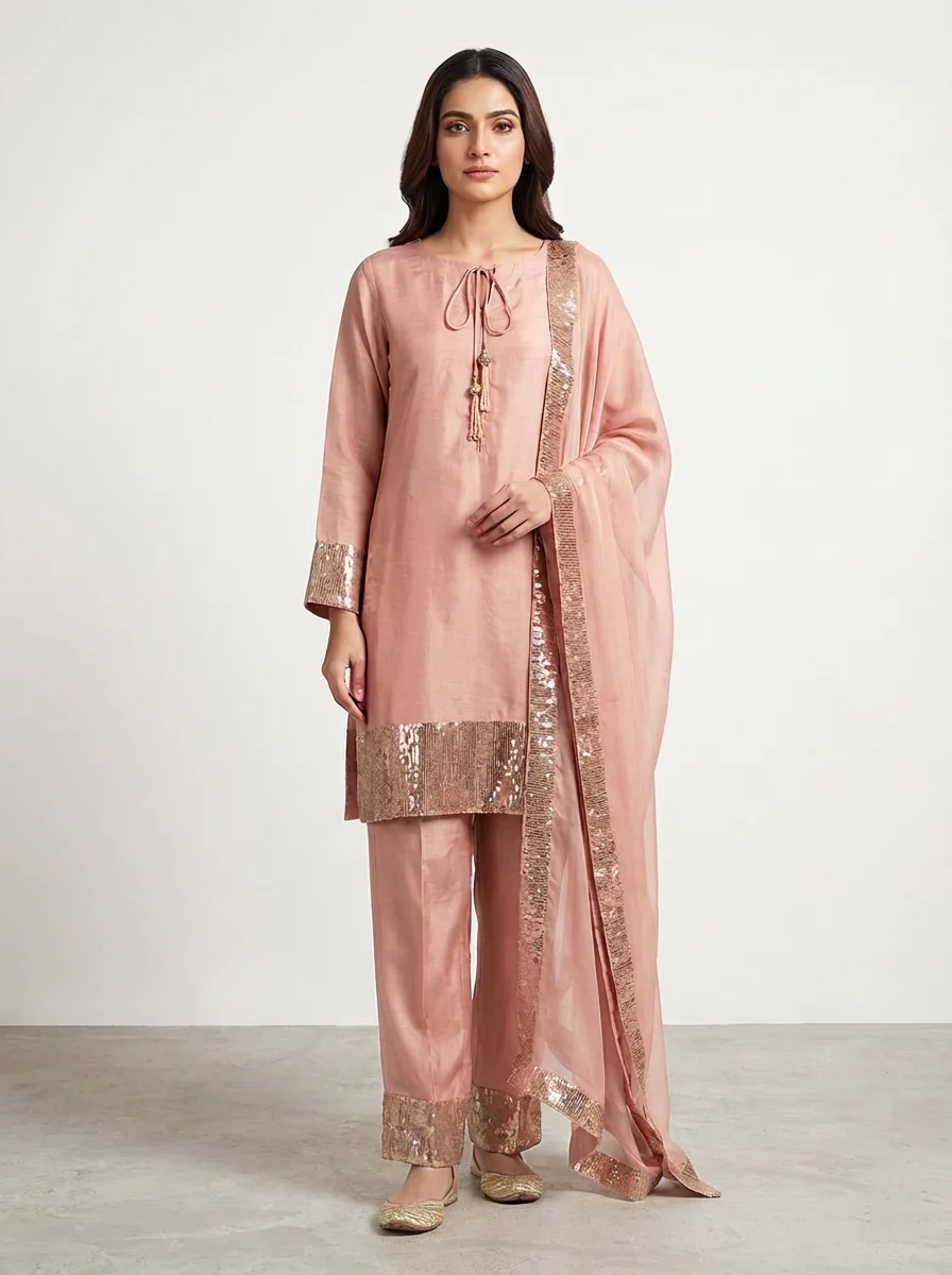 Motif Tusser Silk 3Pc suit-004