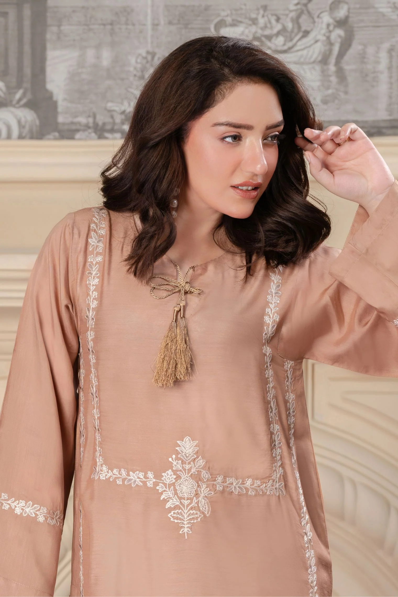 Motif Viscose Embroidered Co-ord Set-011 - Image 7