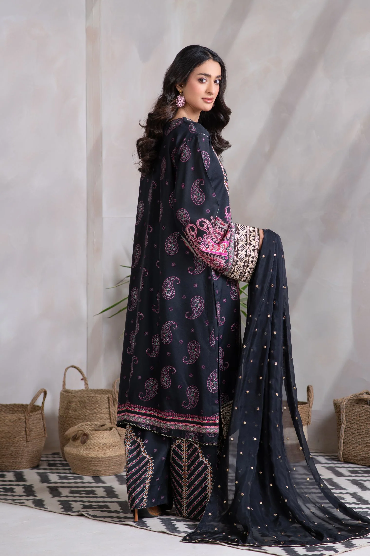 Motif Viscose Printed Suit-045 - Image 3