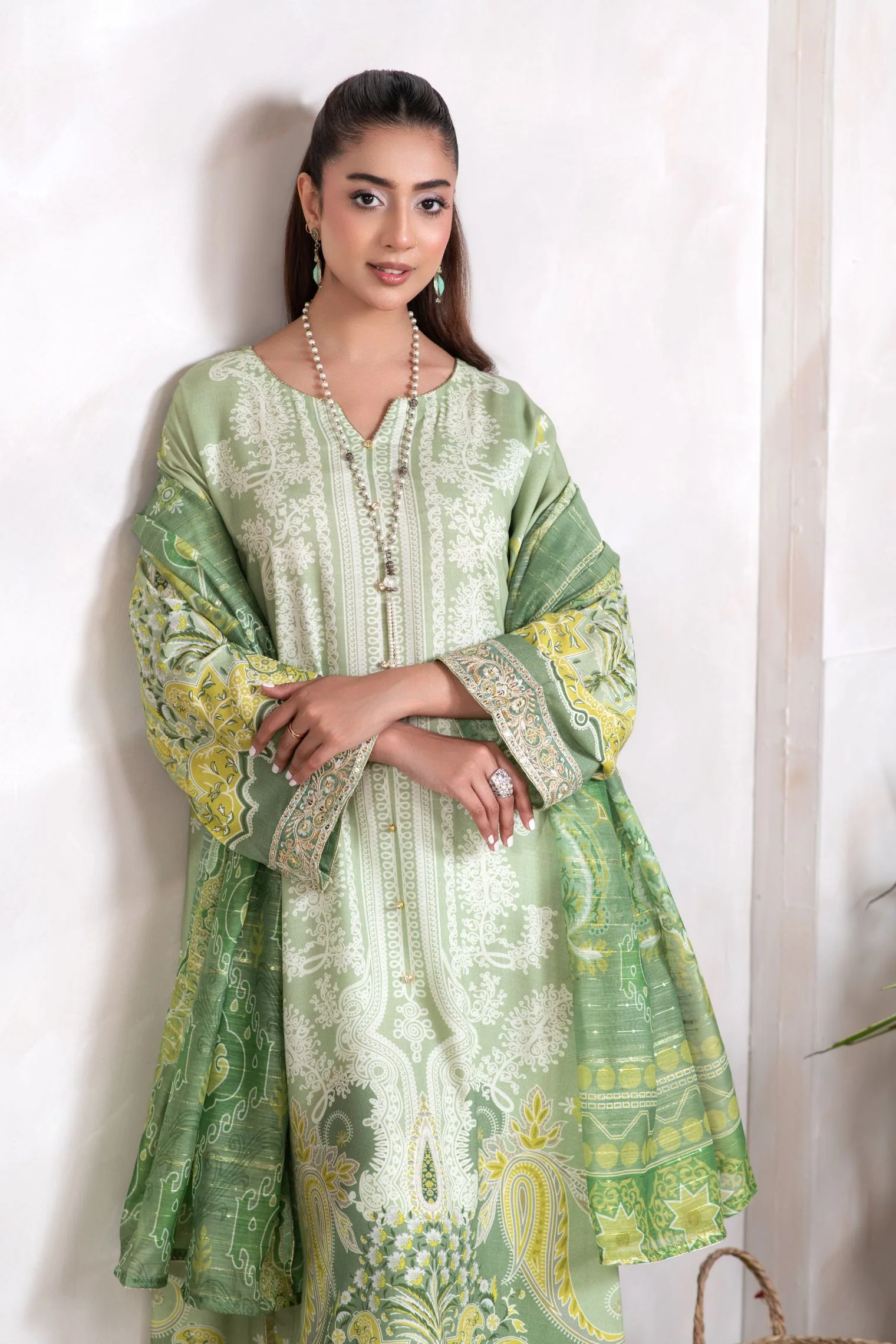 Motif Viscose Printed Suit-042 - Image 4